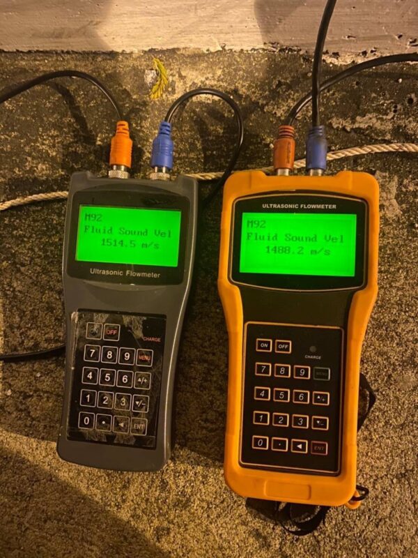Handheld ultrasonic flow meter แบบพกพา
